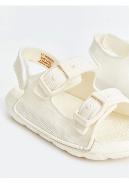 Lcw Steps Ekru Baskılı Çift Bantlı Kız Bebek Sandalet modelleri