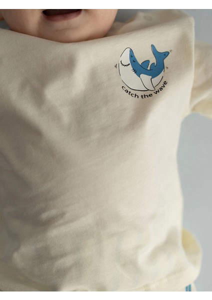 Lcw Baby Ekru Bisiklet Yaka Baskılı Erkek Bebek 3'lü Takım indirimleri