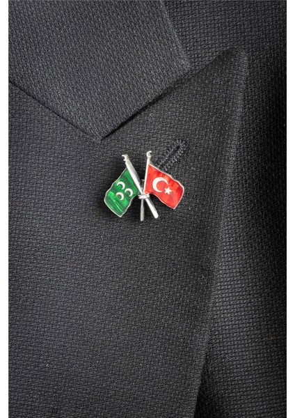 Mineli Osmanlı Ve Türk Bayraklı Gümüş Rozet modelleri