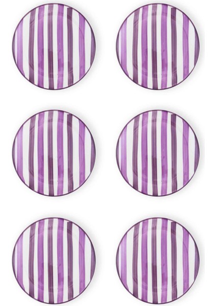 Joy Pasta Tabağı 6lı Set Mor 19 cm