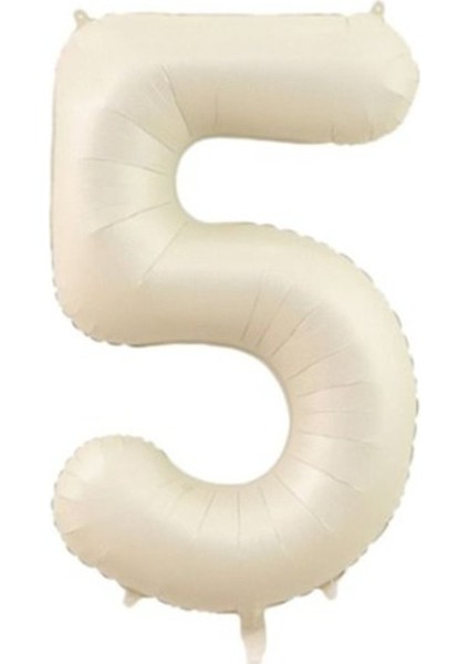 5 Rakamı Krem Folyo Balon 34 Inch 86 cm