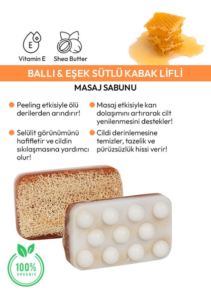 Leke Azaltma Etkili Ballı Eşek Sütlü Kabak Lifli Sabun -120 gr fiyatları