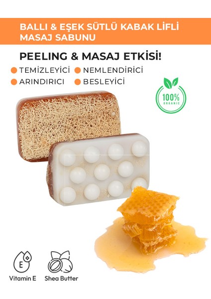 Leke Azaltma Etkili Ballı Eşek Sütlü Kabak Lifli Sabun -120 gr modelleri