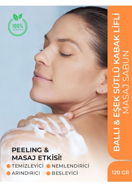 Leke Azaltma Etkili Ballı Eşek Sütlü Kabak Lifli Sabun -120 gr indirimleri