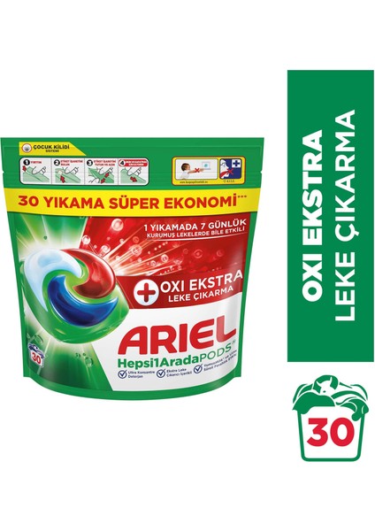 Pods Kapsül Çamaşır Deterjanı Oxi 30'lu