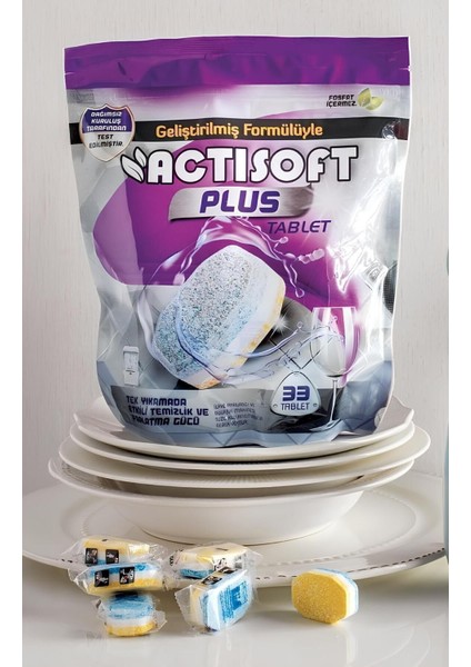 Plus Bulaşık Makinesi Tableti Bulaşık Makinesi Deterjanı 33 Adet x 2'li Paket fiyatları