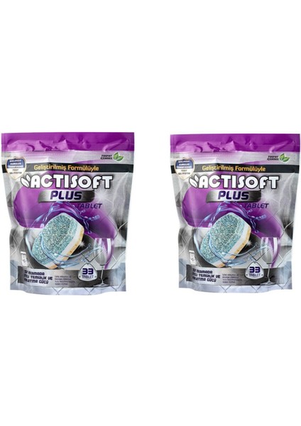 Plus Bulaşık Makinesi Tableti Bulaşık Makinesi Deterjanı 33 Adet x 2'li Paket fırsatları