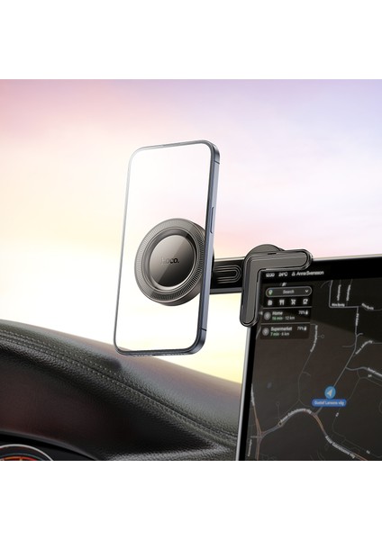 Tesla Ekran App Için H57 Manyetik Araç Telefonu Tutucu Katlanabilir Metal Araç Tutucu iPhone 13 14 15 16 Pro Max modelleri