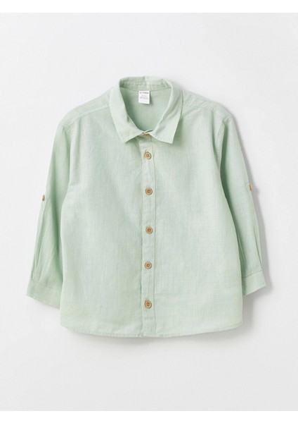 Lcw Kids Yeşil Uzun Kollu Basic Pamuklu Erkek Bebek Gömlek ve Pantolon 2'li Takım fiyatları