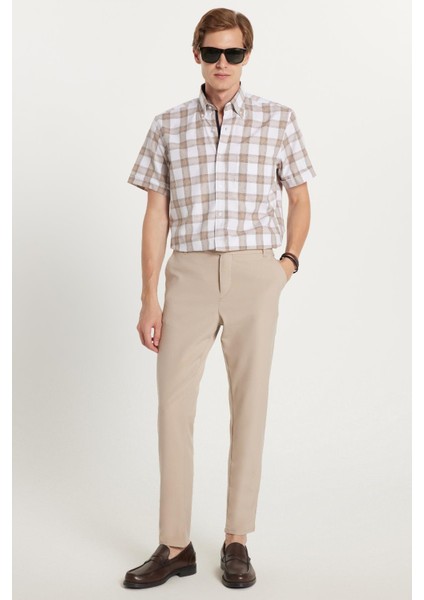 Erkek Slim Fit Dar Kesim Chino Yandan Cepli Pamuklu Taş Pantolon fırsatları