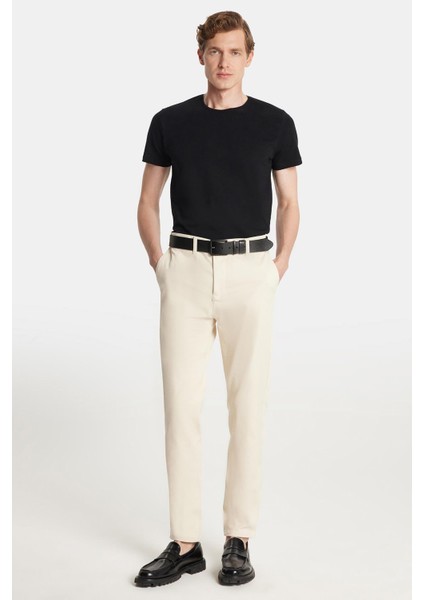 Erkek Regular Fit Chino Esnek Yandan Cepli Önü Fermuarlı Pamuklu Dokulu taş Pantolon indirimleri