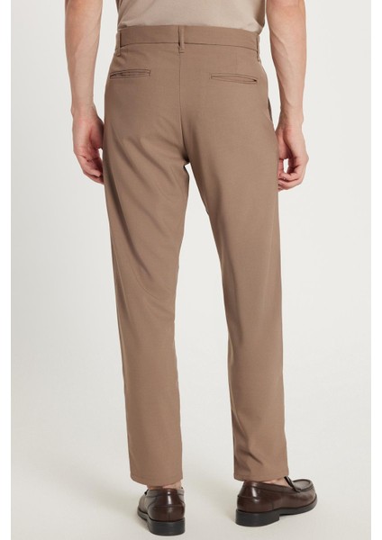 Erkek Slim Fit Dar Kesim Esnek Yan Cepli Bilek Boy Canvas Kesim Kahverengi Pantolon indirimleri