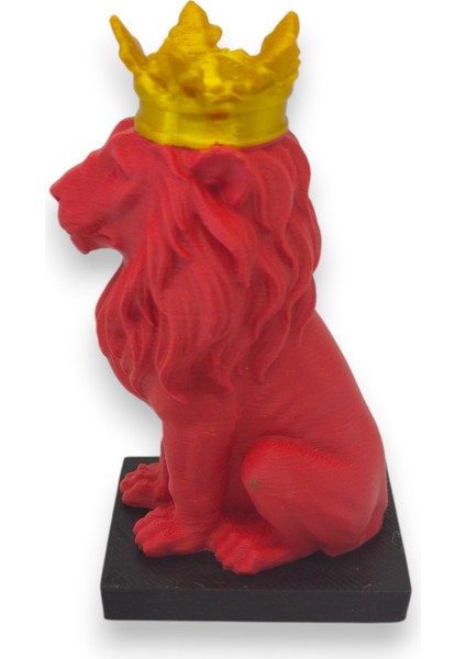 3D Aslan Figürü – Galatasaray Temalı Kırmızı Sarı Dekoratif Biblo - Cimbom fiyatları