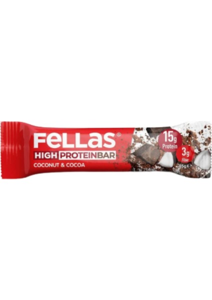 Yüksek Protein Bar - Hindistan Cevizli ve Kakaolu 45G