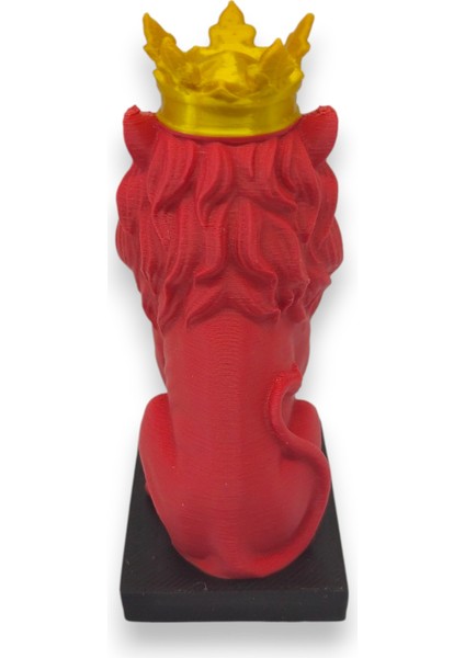 3D Aslan Figürü – Galatasaray Temalı Kırmızı Sarı Dekoratif Biblo - Cimbom fırsatları