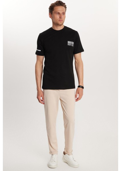 Erkek Slim Fit Pamuklu Beli Bağlamalı Yan Cepli Katlamalı Paça Jogger Bej Pantolon modelleri