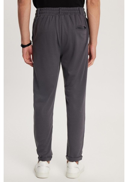 Erkek Slim Fit Pamuklu Beli Bağlamalı Yan Cepli Katlamalı Paça Jogger Antrasit Pantolon indirimleri