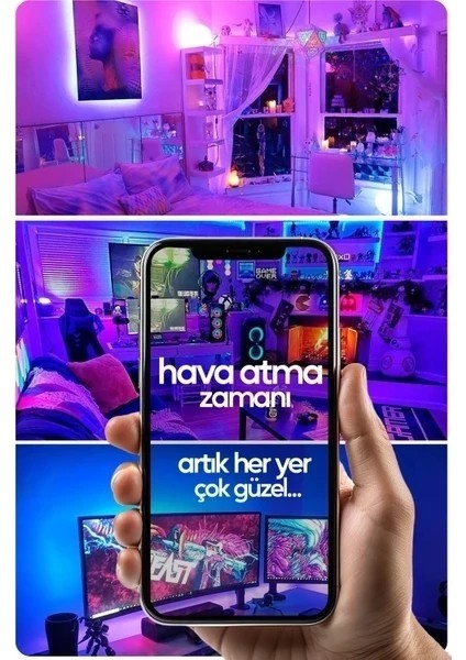 Şerit LED 5 Metre Animasyonlu Tak Çalıştır Kumandalı Trafolu Rgb Şerit Işık Ambiyans fiyatları