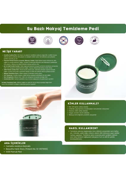 Centella Asiatica içeren %100 Pamuktan yapılmış Nemlendirici Temizleme Pedi Therapy Oil Pad fırsatları