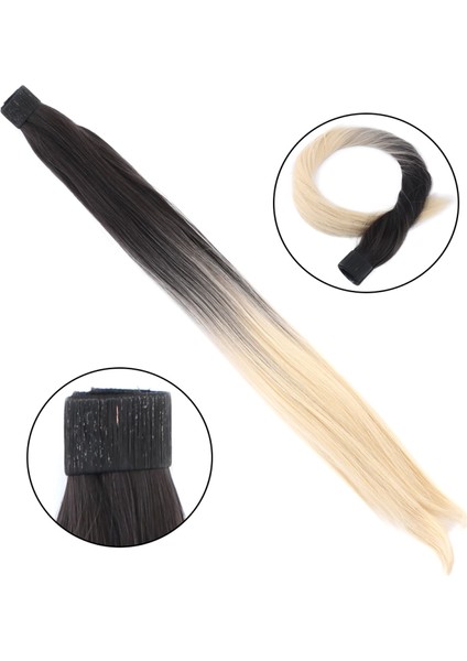 Fiber Sentetik Sihirli At Kuyruğu - Koyu Kumral / Dore Sarı Ombreli