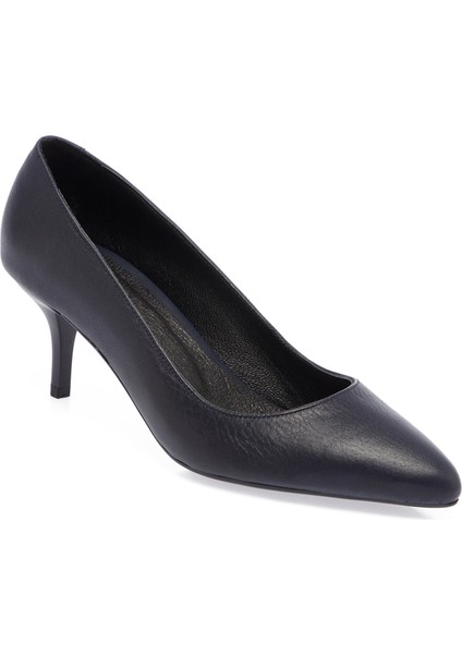 Lacivert Hakiki Deri Kadın Stiletto - K24S1AY67736-A31