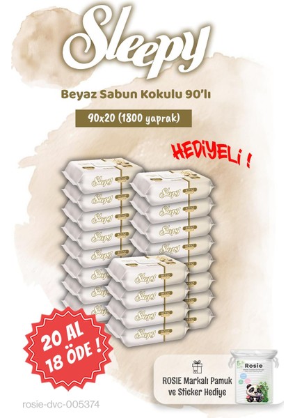 20 Al 18 Öde 90'lı Beyaz Sabun Kokulu Islak Havlu ve Rosie
