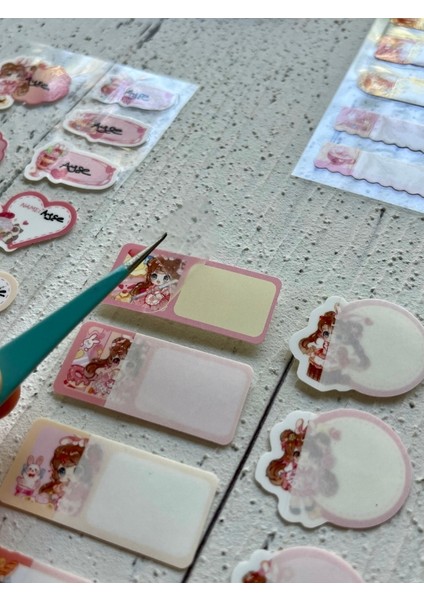 Kawaii Karakterli Koyu Pembe 4 Yaprak 92 Adet Şeffaf Koruma Katmanlı Su Geçirmez Okul Isim Etiketi / Sticker / Çıkartma / Bant fiyatları