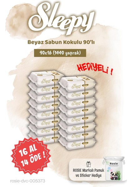 16 Al 14 Öde 90'lı Beyaz Sabun Kokulu Islak Havlu ve Rosie