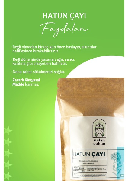 | Hatun Çayı (Adet söktürücü), Regli Dönemi Kasılmalarını Hafifletir, %100 Bitkisel, Herbal Tea fırsatları