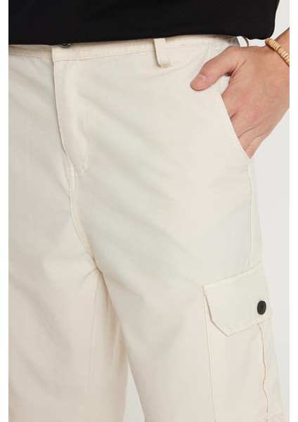 Erkek Relax Fit Rahat Kesim %100 Pamuk Kargo Cep Bej Kapri Şort fiyatları