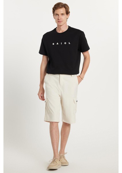 Erkek Relax Fit Rahat Kesim %100 Pamuk Kargo Cep Bej Kapri Şort modelleri