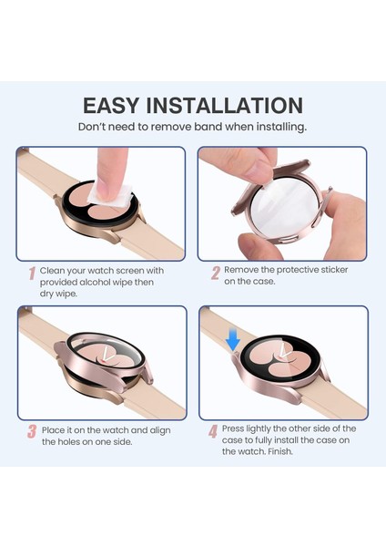 Samsung Galaxy Watch Fe 40MM Uyumlu Sert Pc Kasa ve Ekran Koruyucu Kılıf