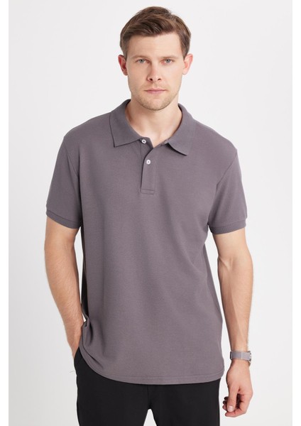Erkek Regular Fit Klasik Kesim Pamuklu Yumuşak Dokulu Serin Tutan Kumaş Düz Gri Polo Yaka Tişört fiyatları