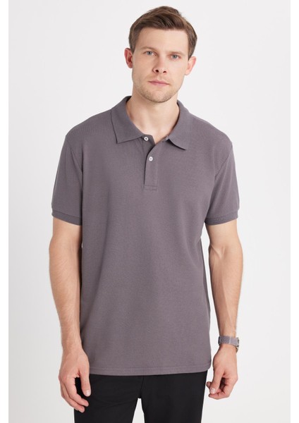 Erkek Regular Fit Klasik Kesim Pamuklu Yumuşak Dokulu Serin Tutan Kumaş Düz Gri Polo Yaka Tişört fırsatları