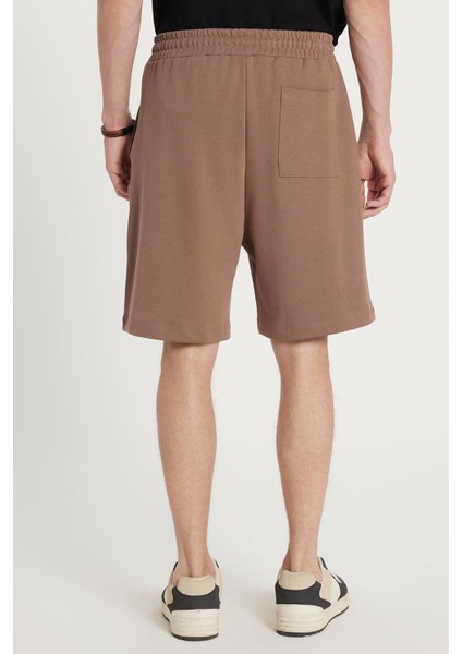 Erkek Relax Fit Rahat Kesim Yandan Cepli Bermuda Kahverengi Şort indirimleri