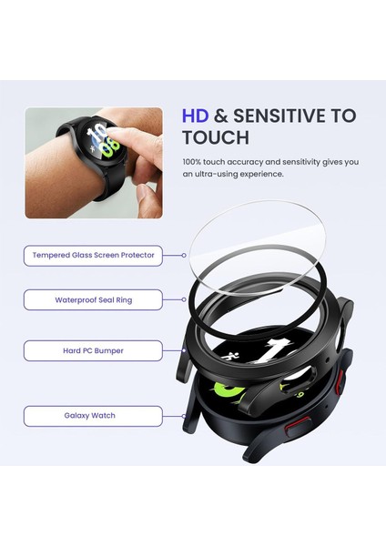 Galaxy Watch 4 / 5 44MM Uyumlu Kasa ve Ekran Koruyucu 360 Tam Koruma Sert Pc Kasa Koruyucu indirimleri