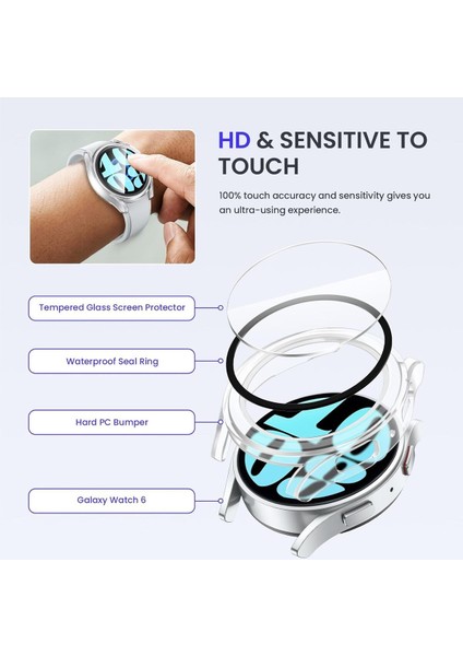 Galaxy Watch 4 / 5 44MM Uyumlu Kasa ve Ekran Koruyucu 360 Tam Koruma Sert Pc Kasa Koruyucu indirimleri