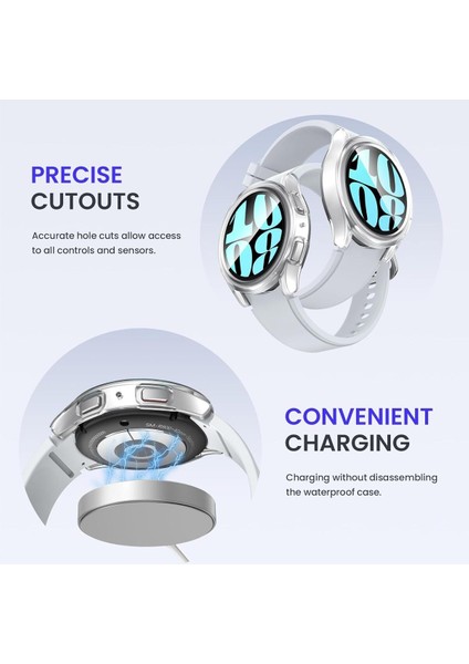 Galaxy Watch 4 / 5 44MM Uyumlu Kasa ve Ekran Koruyucu 360 Tam Koruma Sert Pc Kasa Koruyucu