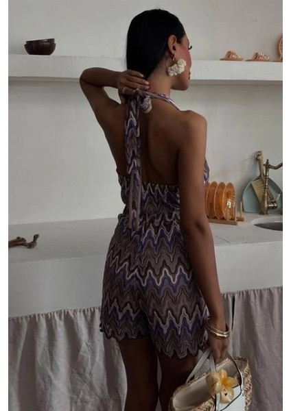 Zikzak Desenli Multi Renk Geçişli Mini Tulum 1365 fırsatları