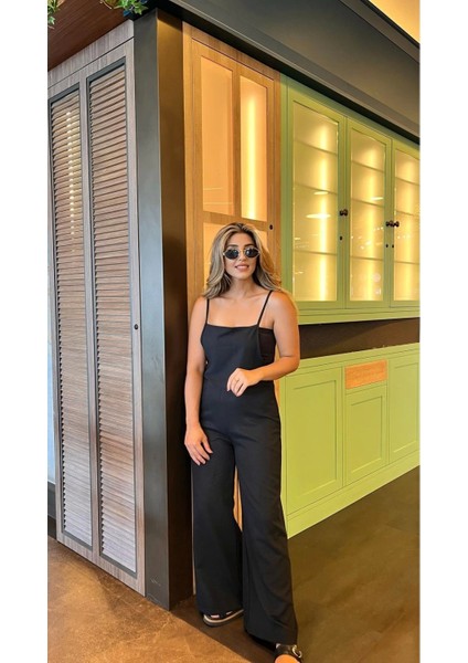 Kadın Askılı Yandan Fermuarlı Geniş Paçalı Valencia Tulum fiyatları