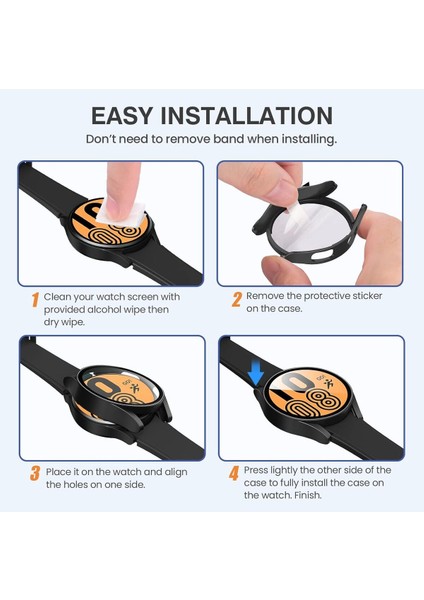 Samsung Galaxy Watch Fe 40MM Uyumlu Sert Pc Kasa ve Ekran Koruyucu Kılıf