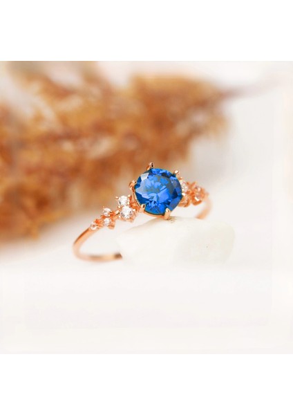 14 Ayar Altın Minimal Safir Yüzük fırsatları