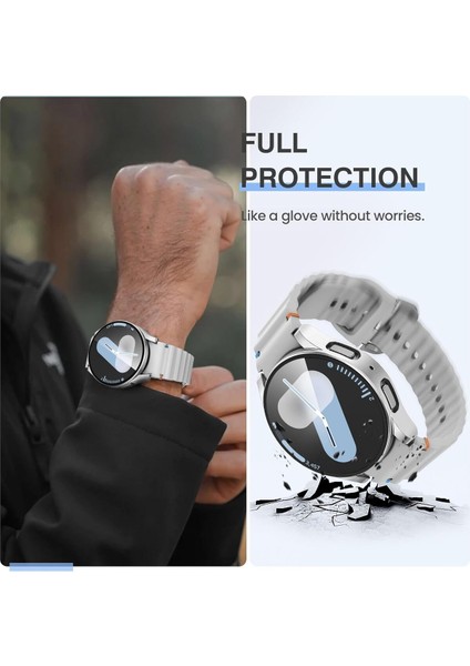 Samsung Galaxy Watch 7 44MM Uyumlu Sert Pc Kasa ve Ekran Koruyucu Kılıf Uyumlu modelleri