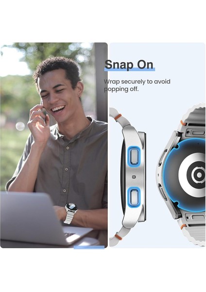 Samsung Galaxy Watch 7 44MM Uyumlu Sert Pc Kasa ve Ekran Koruyucu Kılıf Uyumlu