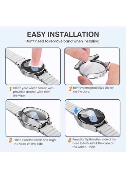 Samsung Galaxy Watch 7 44MM Uyumlu Sert Pc Kasa ve Ekran Koruyucu Kılıf Uyumlu