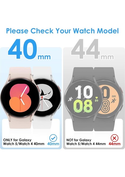 Samsung Galaxy Watch 4 5 40 mm Uyumlu Kasa ve Ekran Koruyucu 360 Tam Koruma Sert Pc Kasa Koruyucu fiyatları