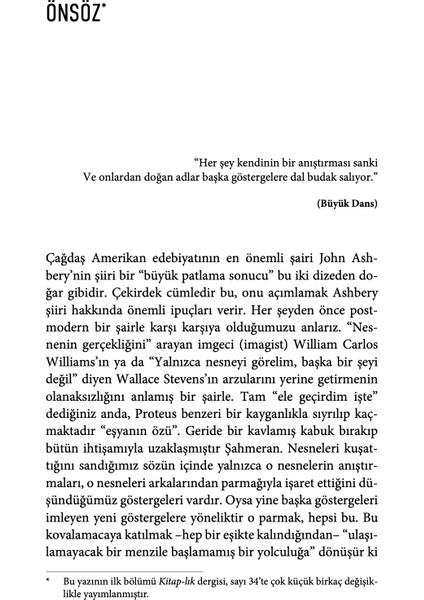 Dışbükey : Bir Aynada Otoportre - John Ashbery