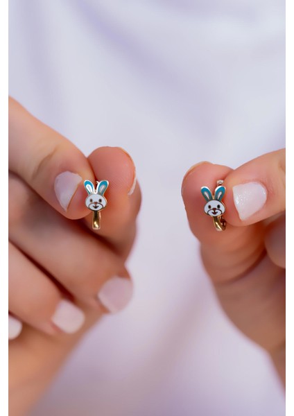 14 Ayar Altın Tavşan Çocuk Küpe fırsatları