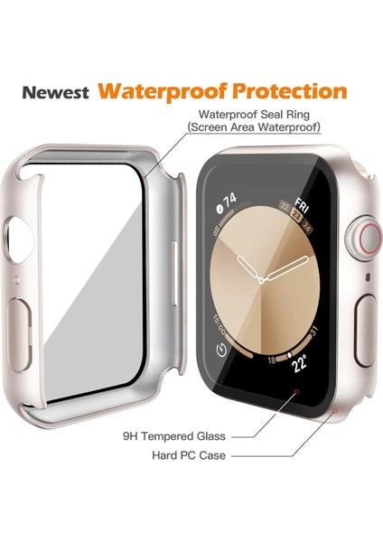 Apple Watch 2-3-4-5-6-Se-7-8-9 40MM Uyumlu Sert Pc Kasa ve Ekran Koruyucu Kılıf modelleri