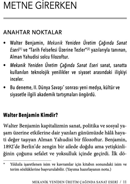 Walter Benjamin’in Mekanik Yeniden Üretim Çağında Sanat Eseri - Rachel Dını